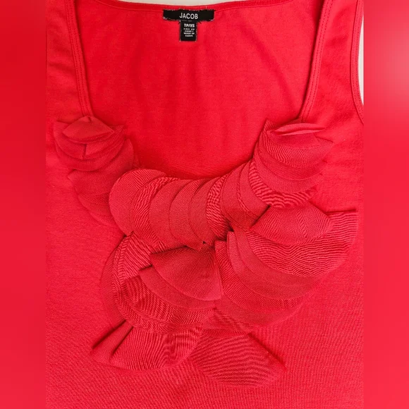 Jacob Red Tank Top with Ruffle Accent - Picture 4 of 8
